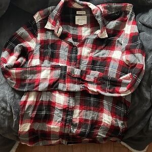 American Eagle Outfitters Red and Black Plaid Shirt